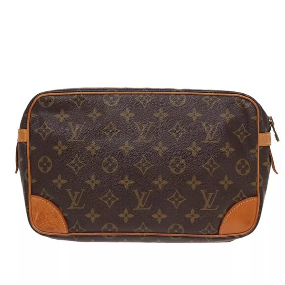 authenticity guaranteed LOUIS VUITTON Monogram Compiegne Clutch Bag - Picture 3 of 16